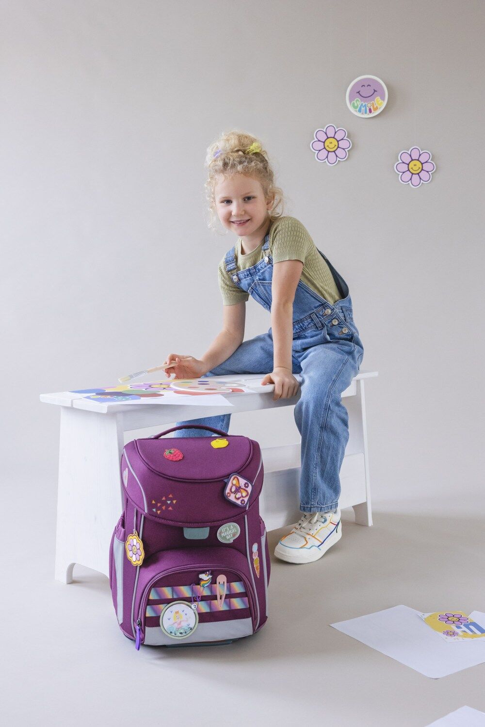 Lässig Schulranzen Set 7-teilig, Slim Unique lilac