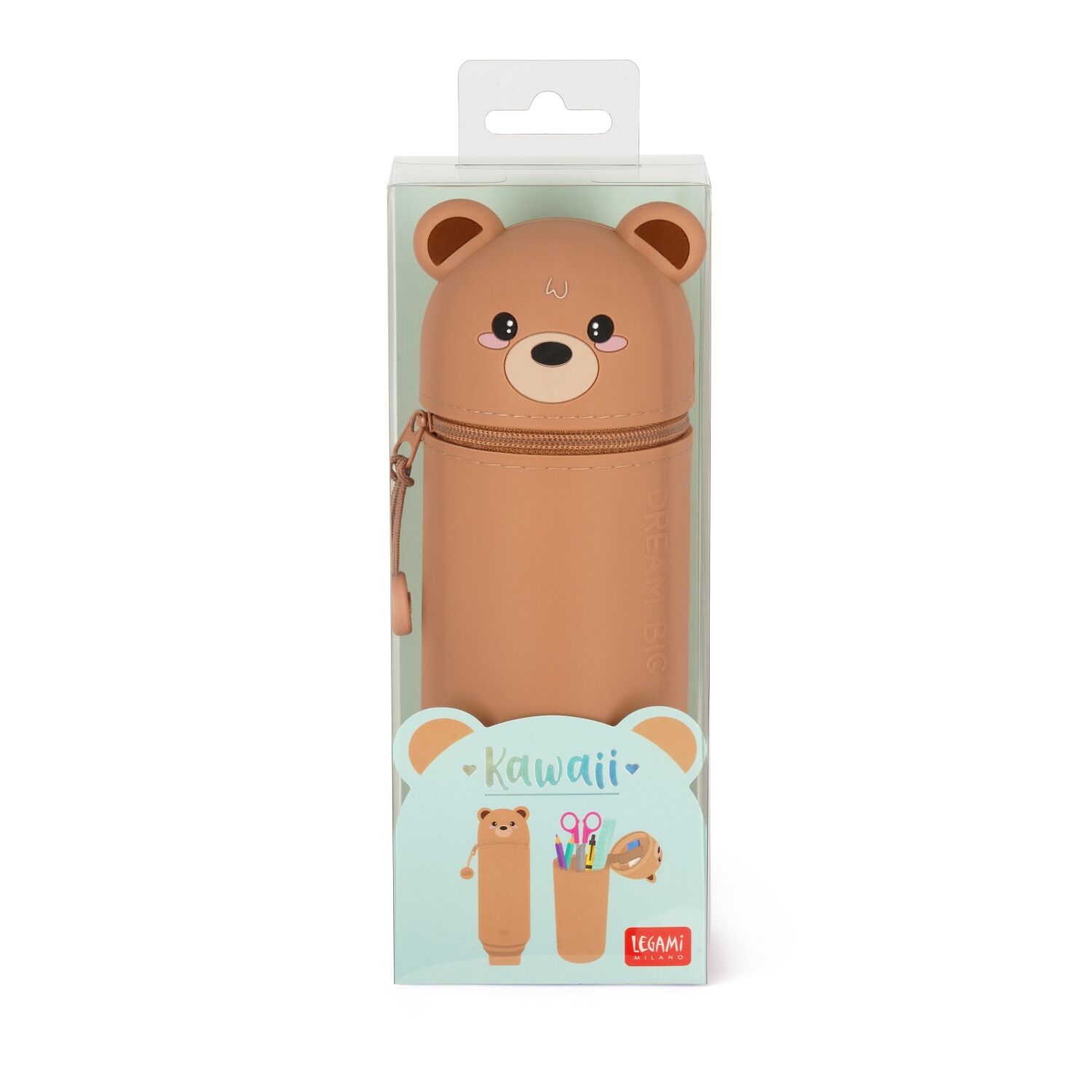 Legami 2-IN-1 Silikon Federmäppchen - KAWAII - TEDDY BEAR