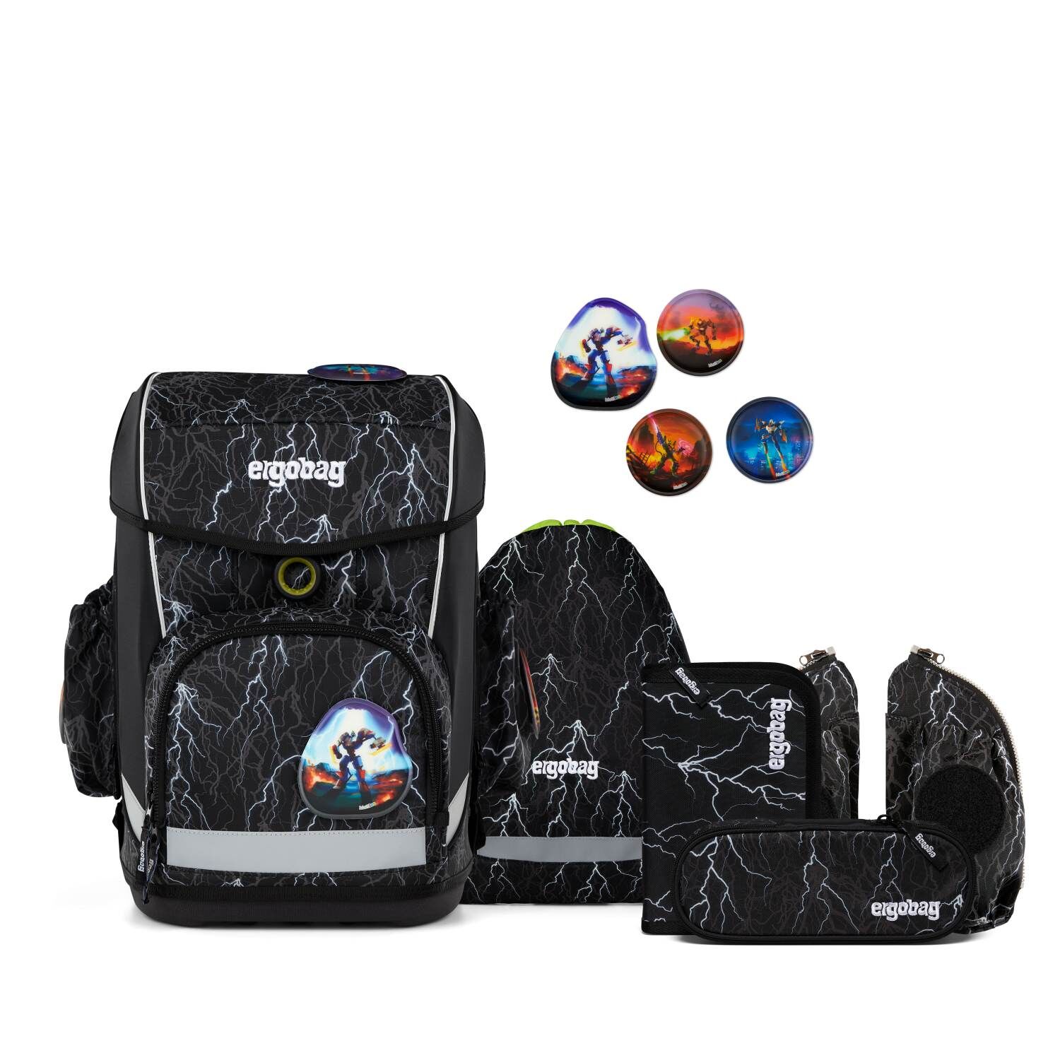 ergobag cubo light Schulranzen-Set Super ReflektBär