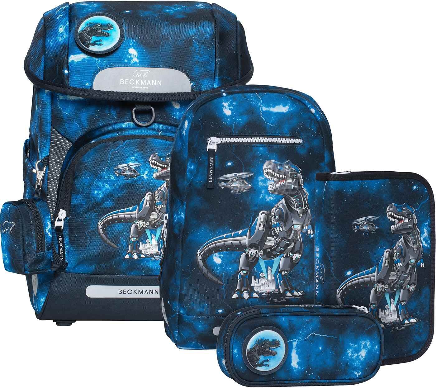 Beckmann Schulranzenset Plus Air - 6-tlg. Set Tech Rex