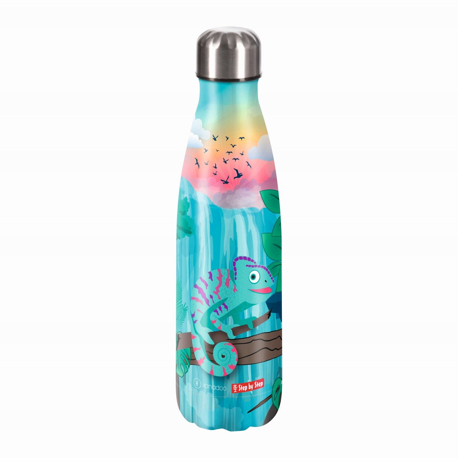 Step by Step Isolierte Edelstahl-Trinkflasche "Chameleon Joshy"