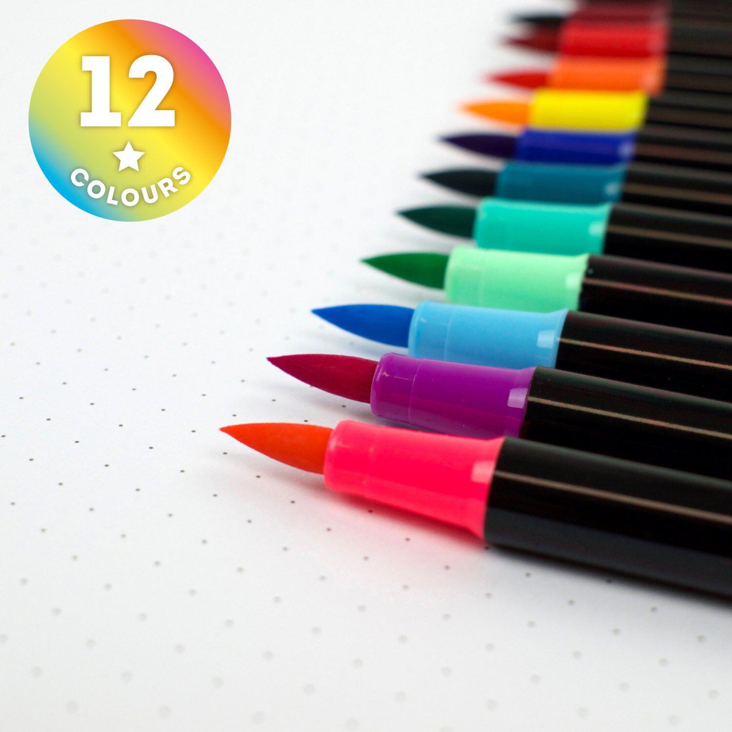 Legami Pinselstifte 12er Set - BRUSH MARKERS - BRIGHT COLOURS