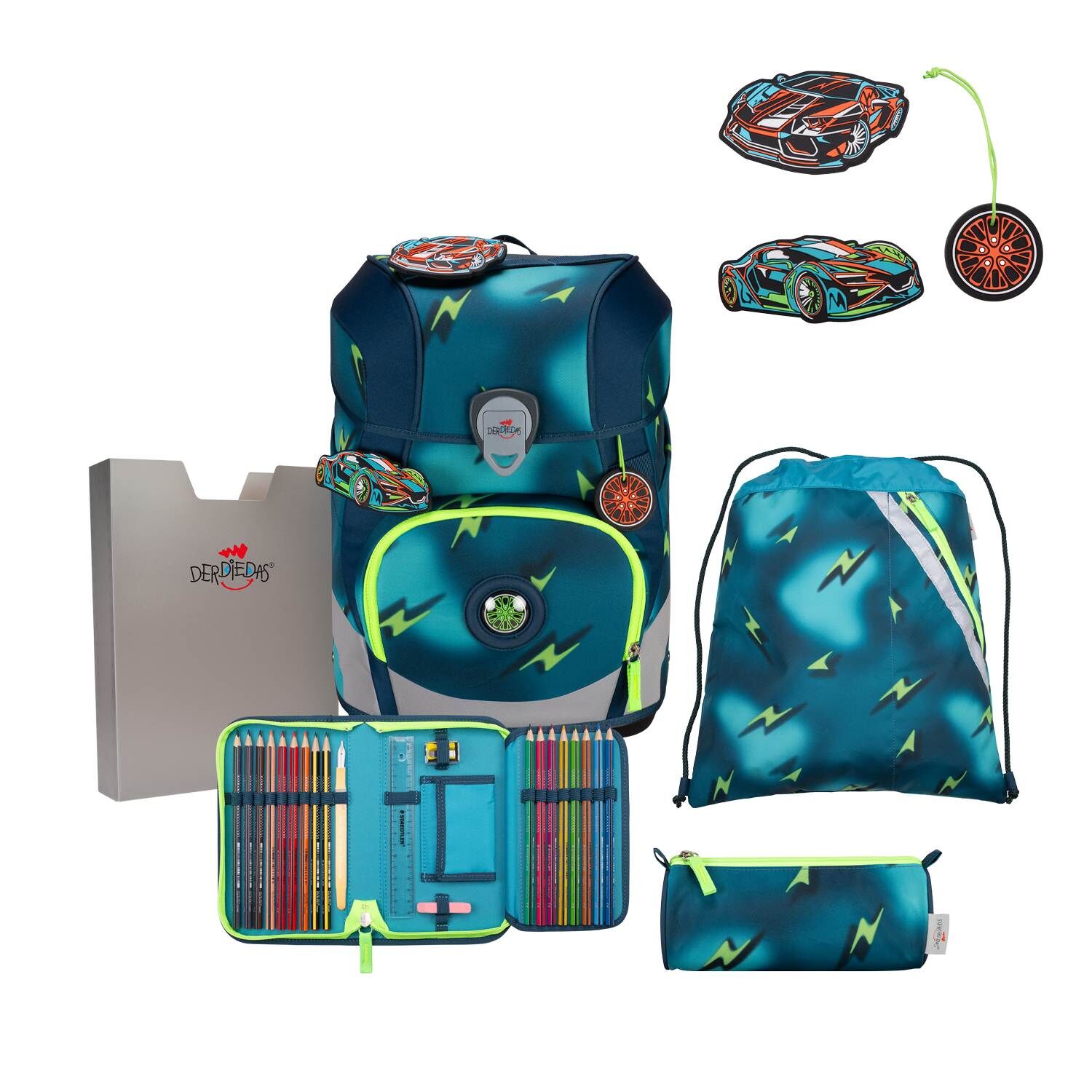DerDieDas ErgoFlex Tiny Schulranzenset 5 teilig Magic Light