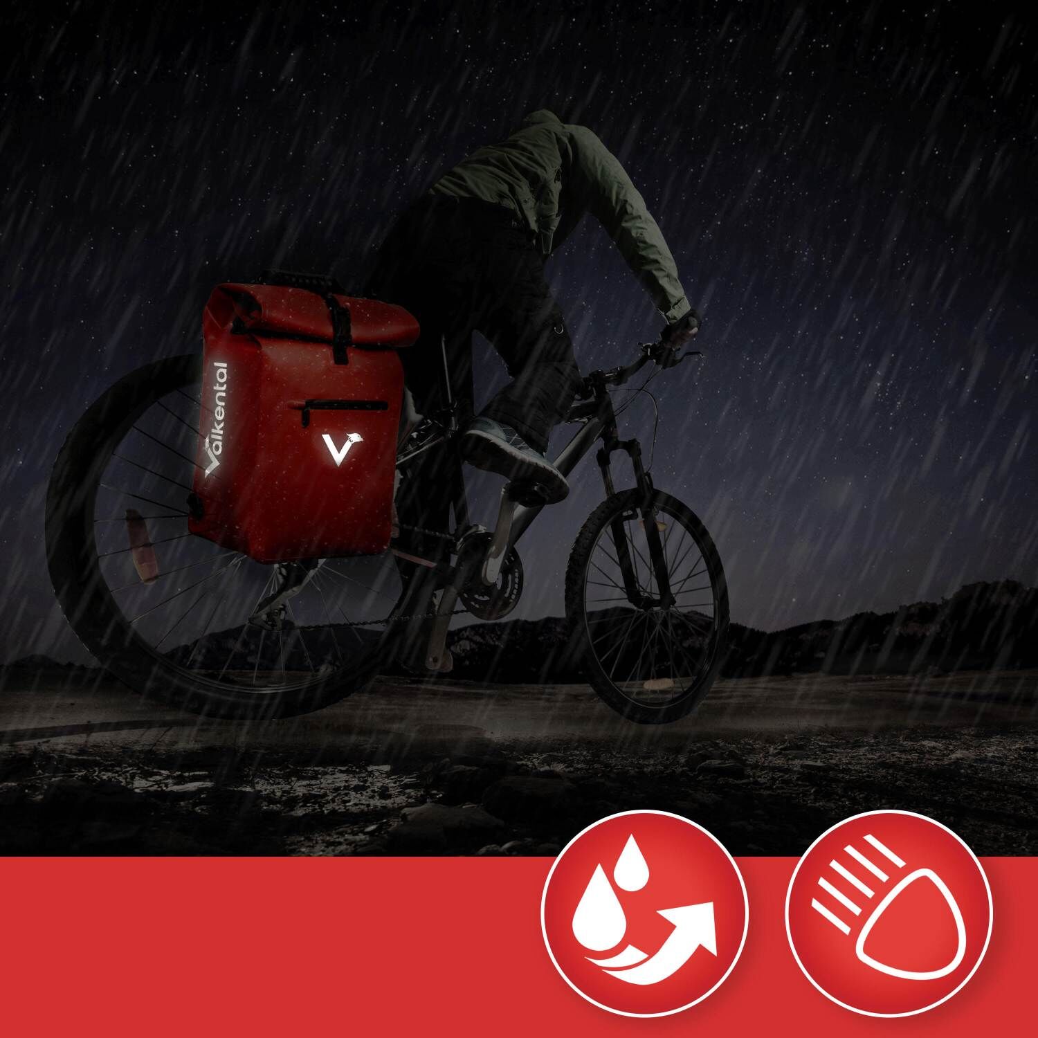 Valkental ValkOne 3in1 Fahrradtasche - Rot
