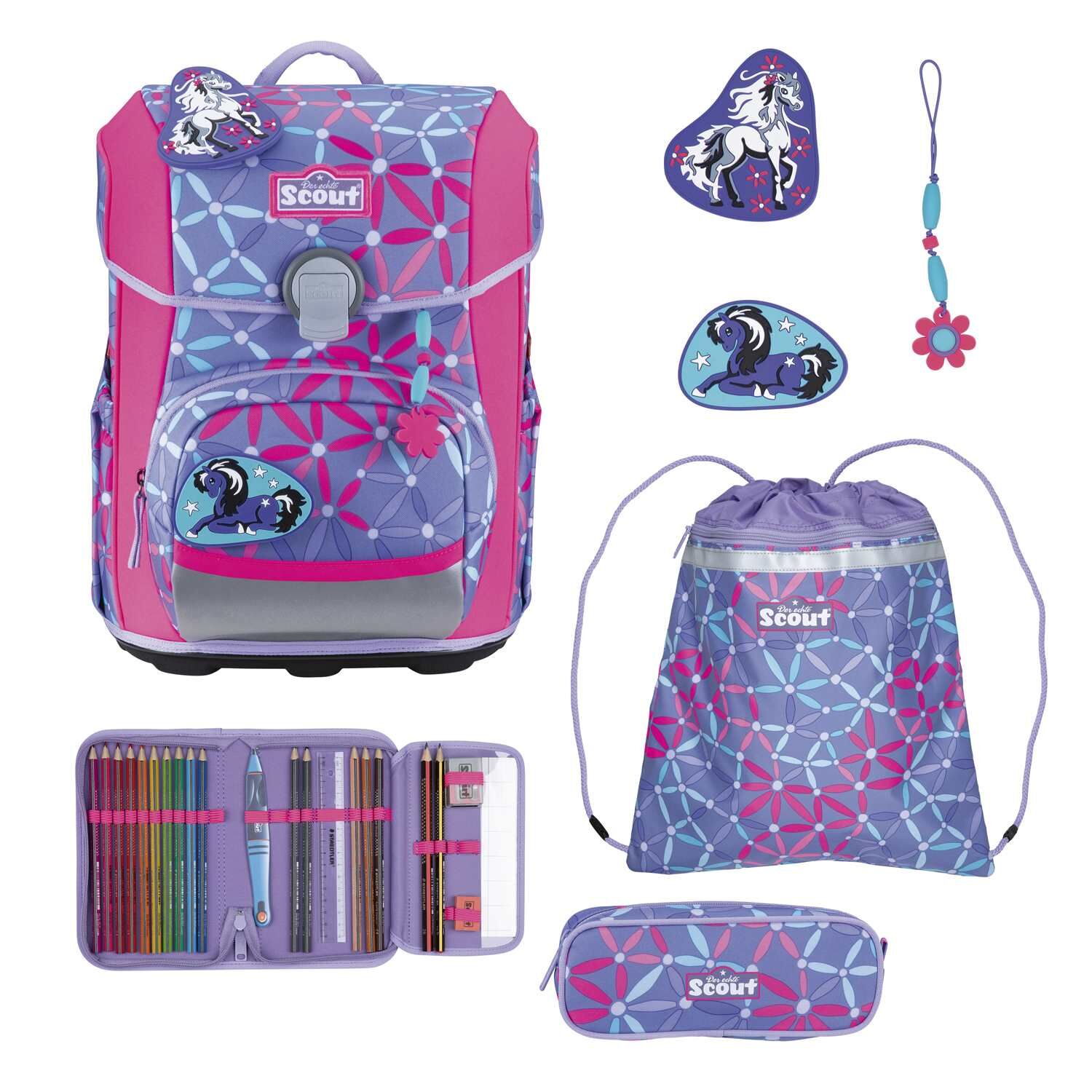 Scout Neo Schulranzen-Set 4 teilig Pony Love
