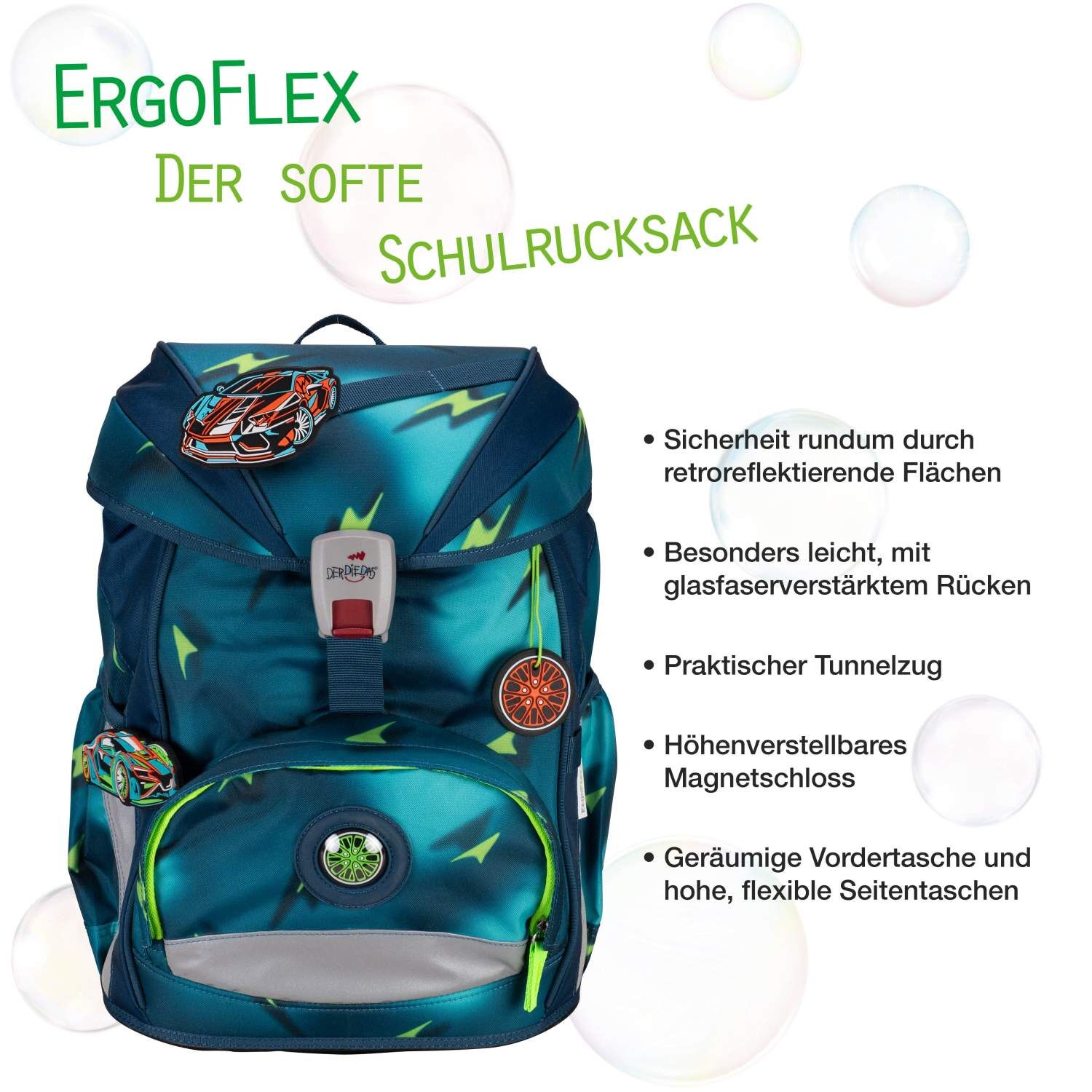 DerDieDas ErgoFlex Schulranzenset 5 teilig Magic Light