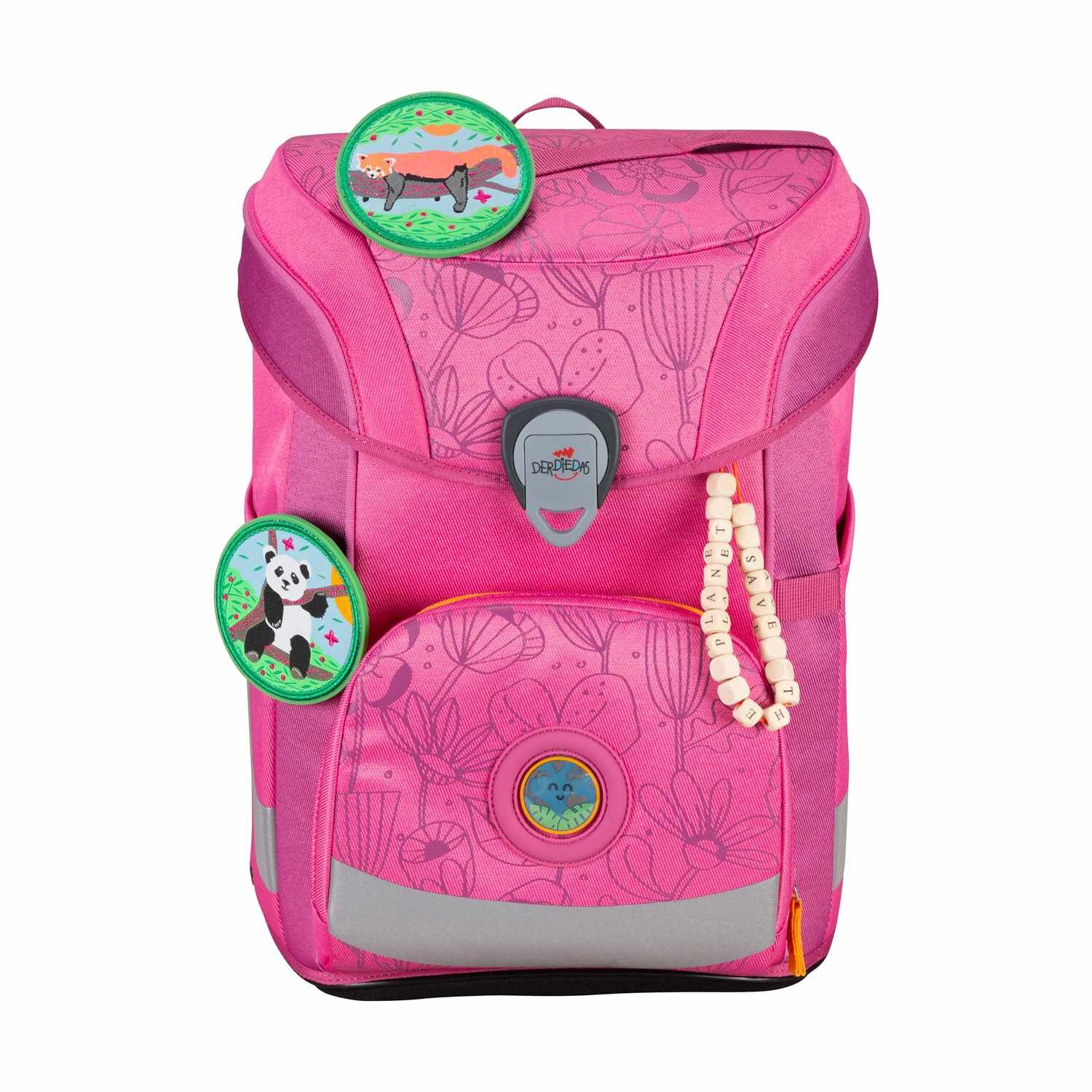 DerDieDas ErgoFlex Easy ECO Schulranzenset 5 teilig Pink Planet