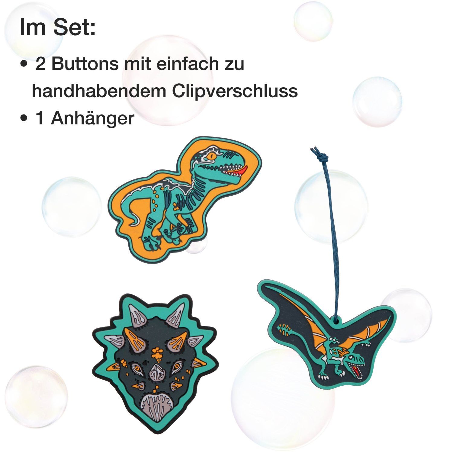 DerDieDas Wechselbuttons 3 teilig Dino Time