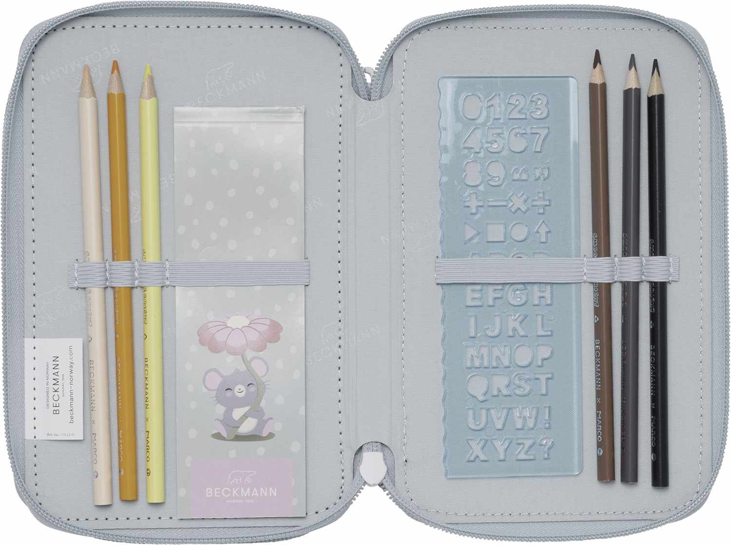 Beckmann 3-Fächrige Federmappe Forest Deer Dusty Mint