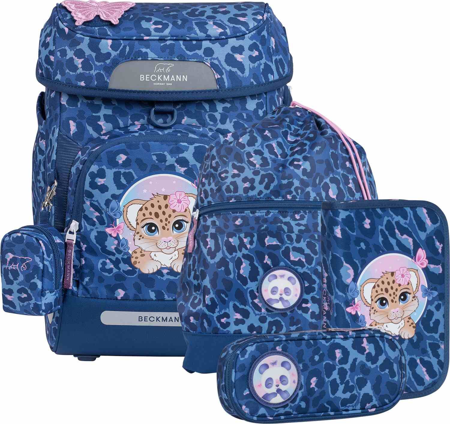 Beckmann Schulranzenset Plus Air 6-teiliges Set Cheetah