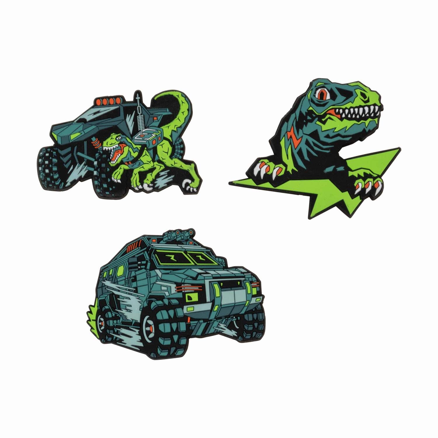 Scout Sunny II Exklusiv DIN LED Dino Hunter Schulranzen-Set 4-teilig