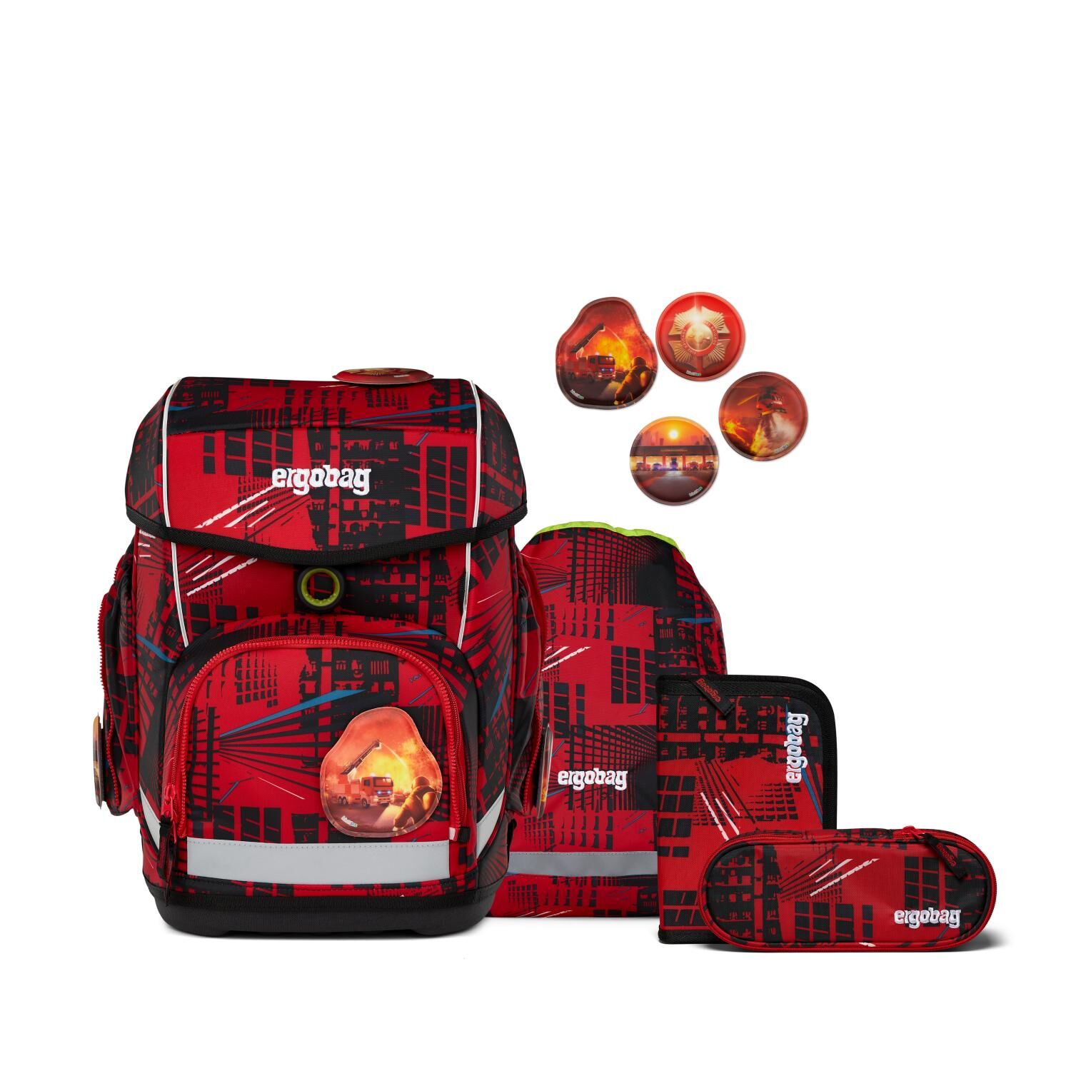 ergobag cubo Schulranzen-Set AlarmBärreitschaft