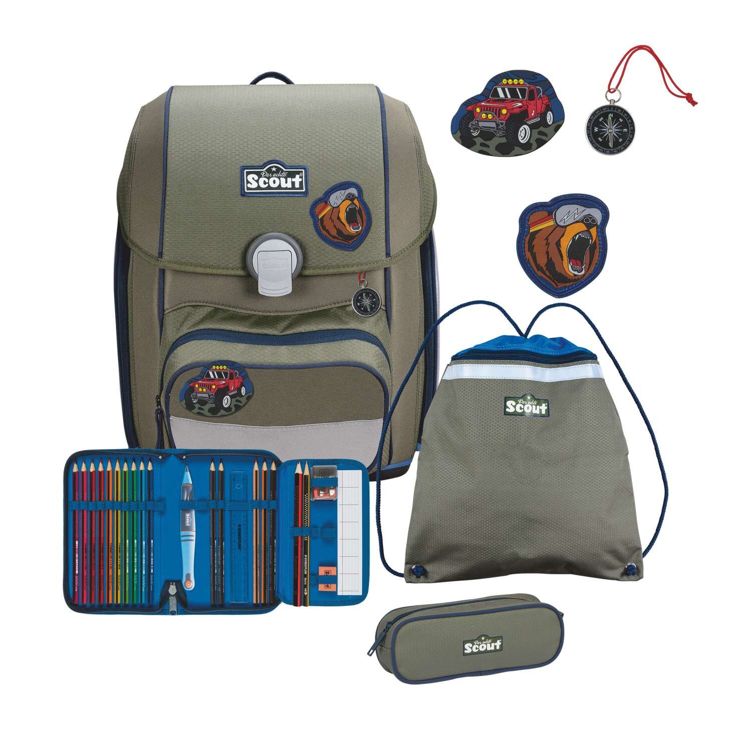 Scout Genius Schulranzen-Set 4 teilig Adventure