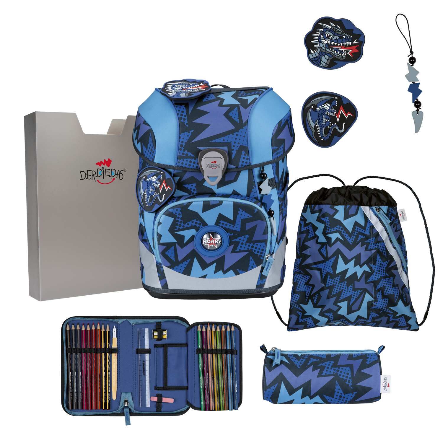 DerDieDas ErgoFlex Tiny Dark Dragon Schulranzenset 5-teilig