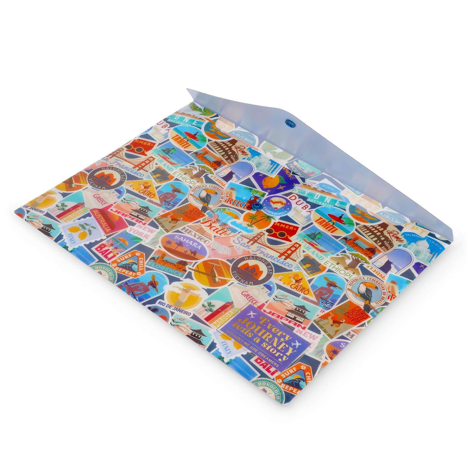 Legami Dokumentenmappe - FOLD & ORDER - TRAVEL - STICKERS