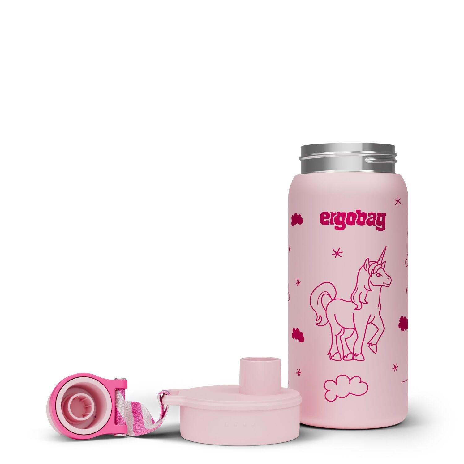 ergobag Edelstahl Trinkflasche Einhorn