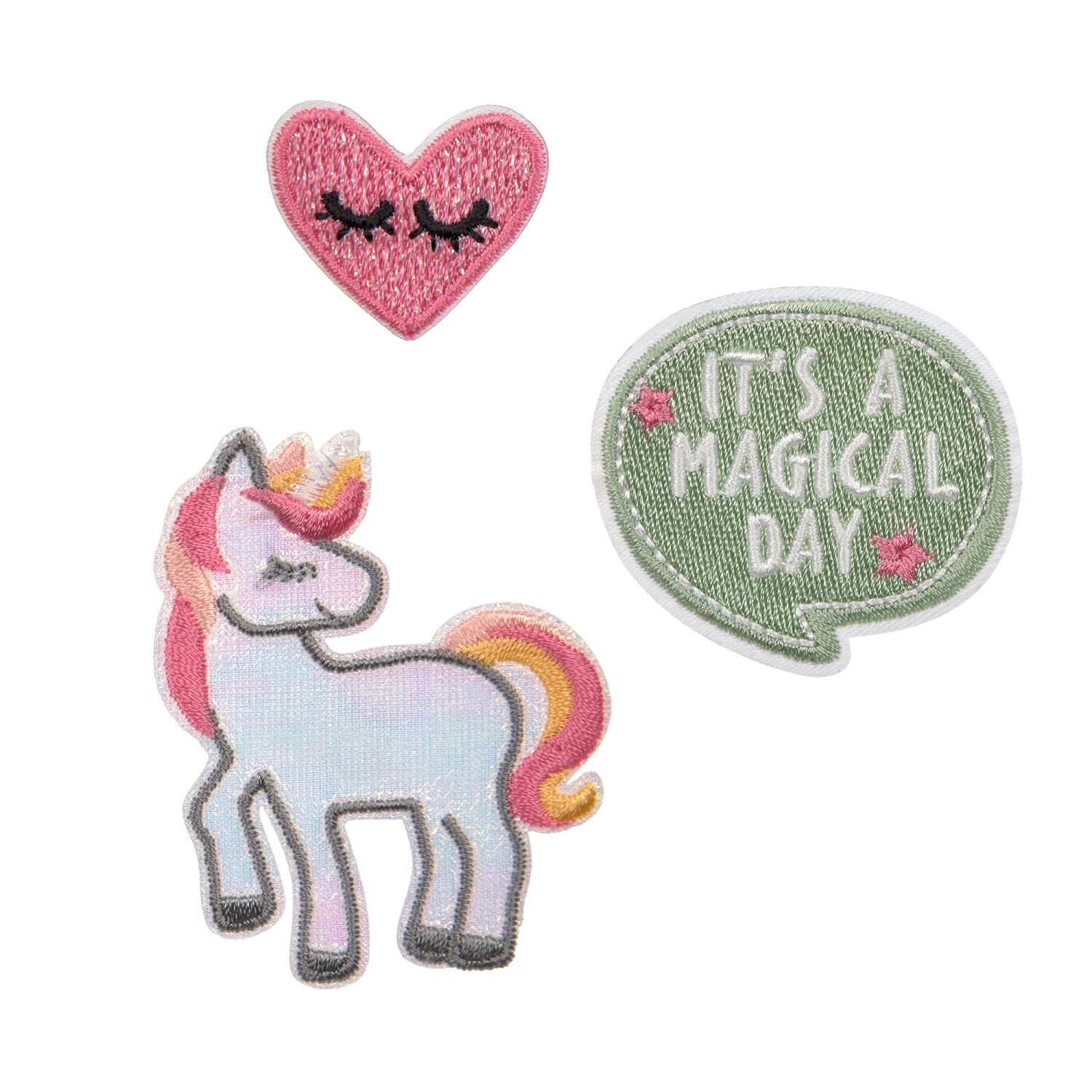 Lässig Textil-Sticker (3 Stk) - Schul Set Unique, Stick on Unicorn