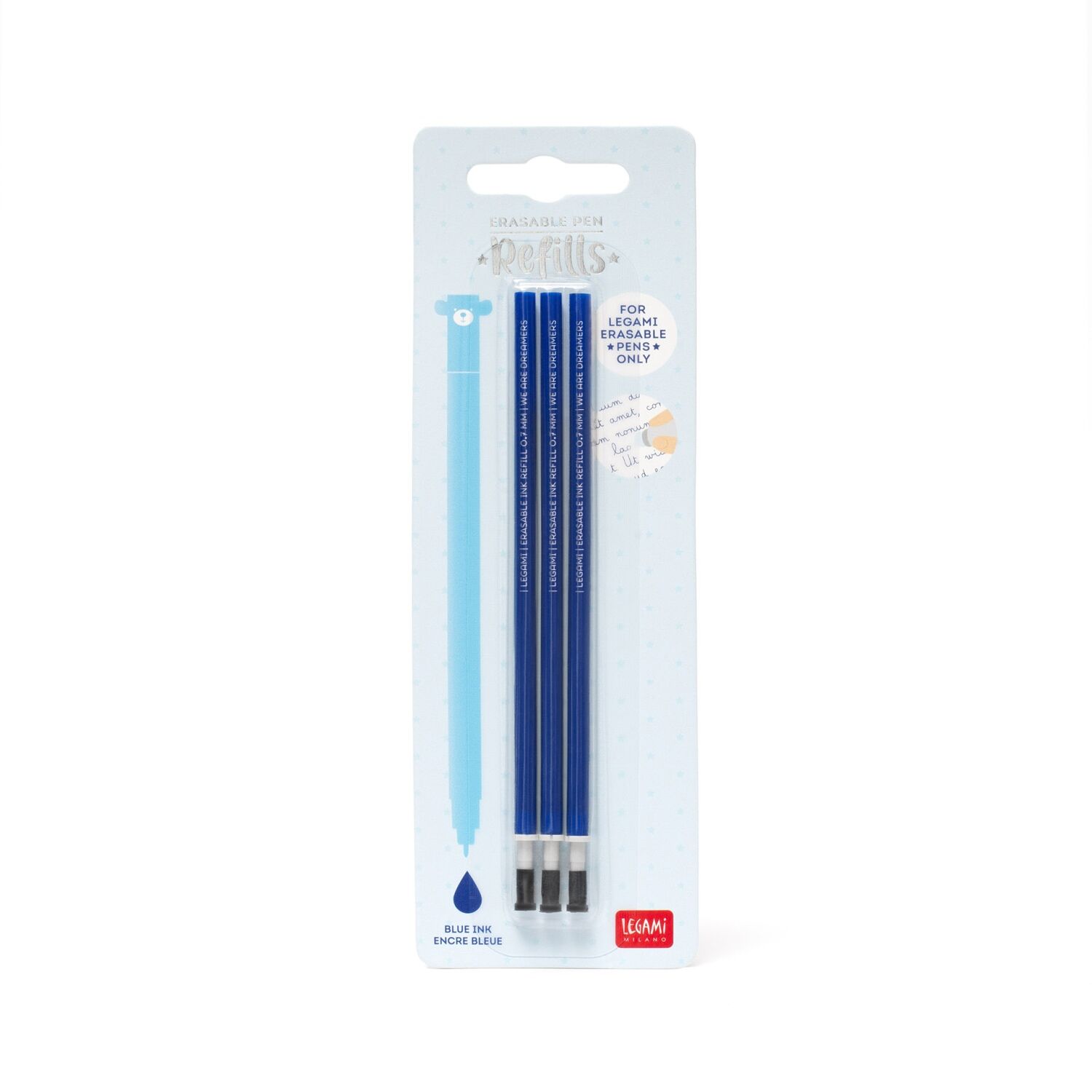 Legami Ersatzmine 3x für löschbaren Gelstift - BLUE