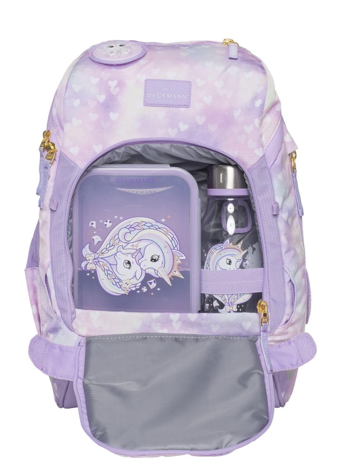 Beckmann Schulranzenset Active Air FLX - 6-Tlg. Set Unicorn Princess Purple