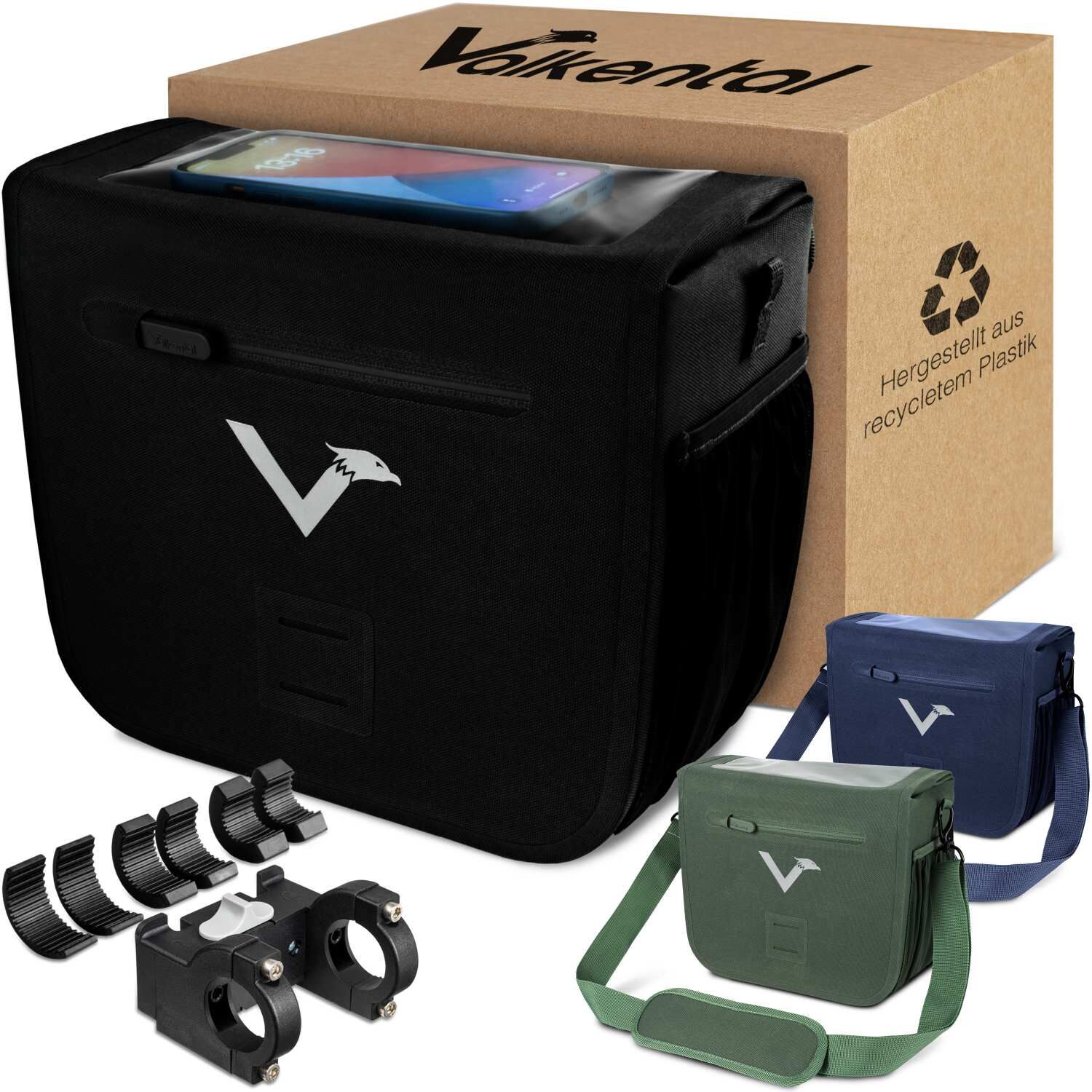 Valkental Front Pack Fahrradtasche - Schwarz