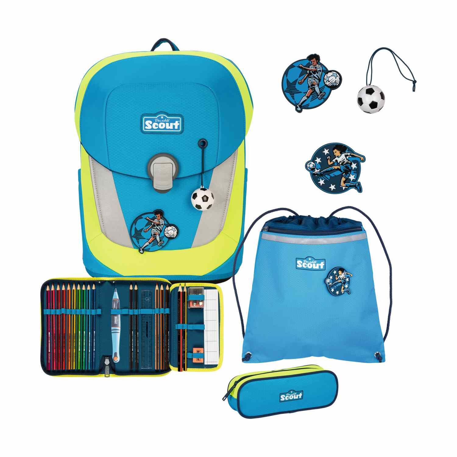 Scout Sunny II DIN Super Champion Schulranzen-Set 4-teilig