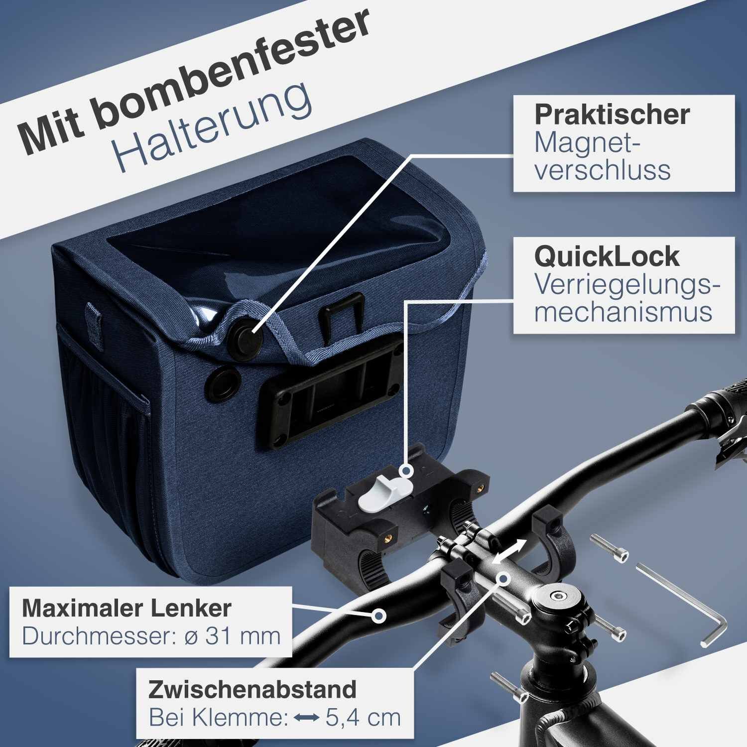 Valkental Front Pack Fahrradtasche - Dunkeblau