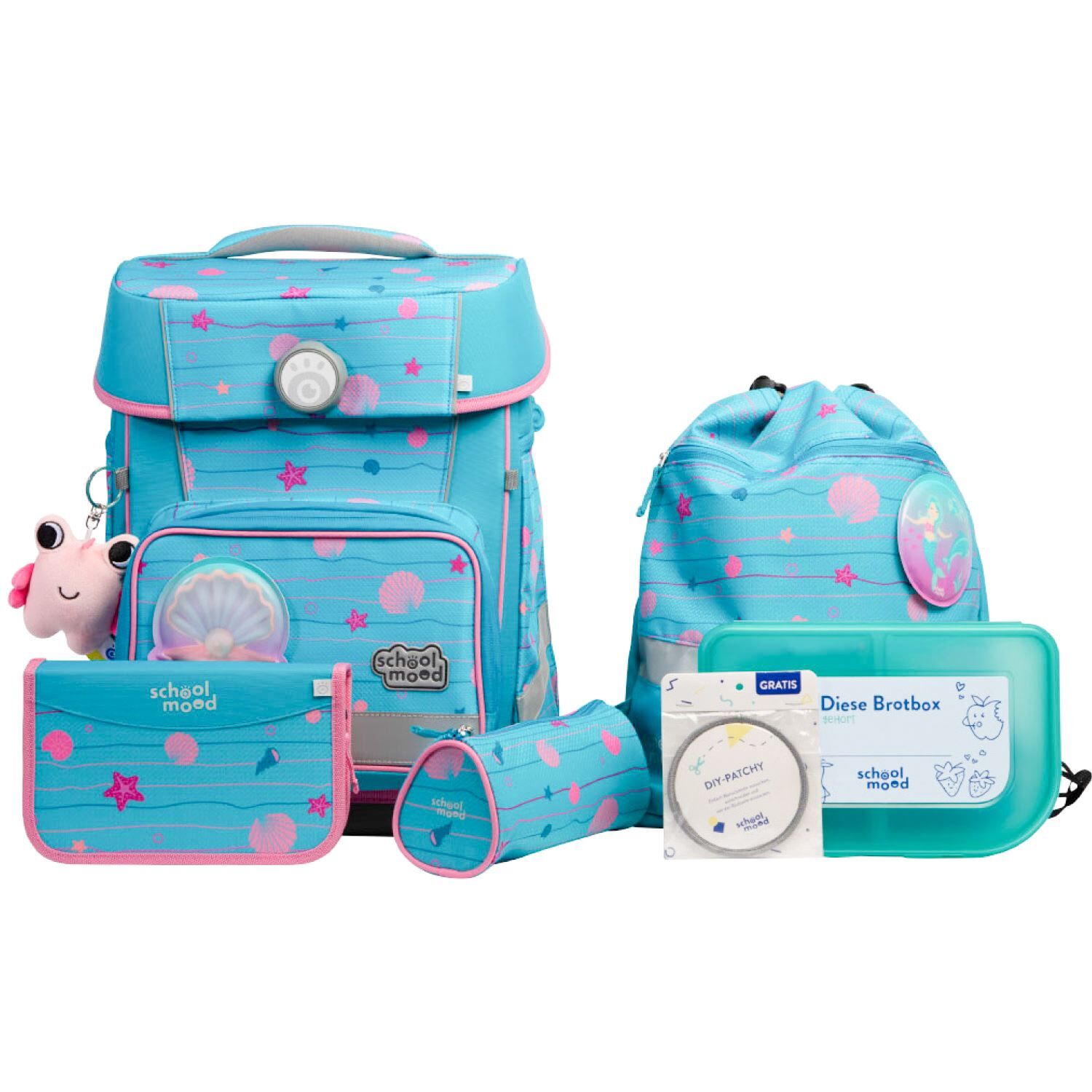 School Mood Champion Maxx Pro Lilly (Meerjungfrau), 7-tlg. Schulranzenset