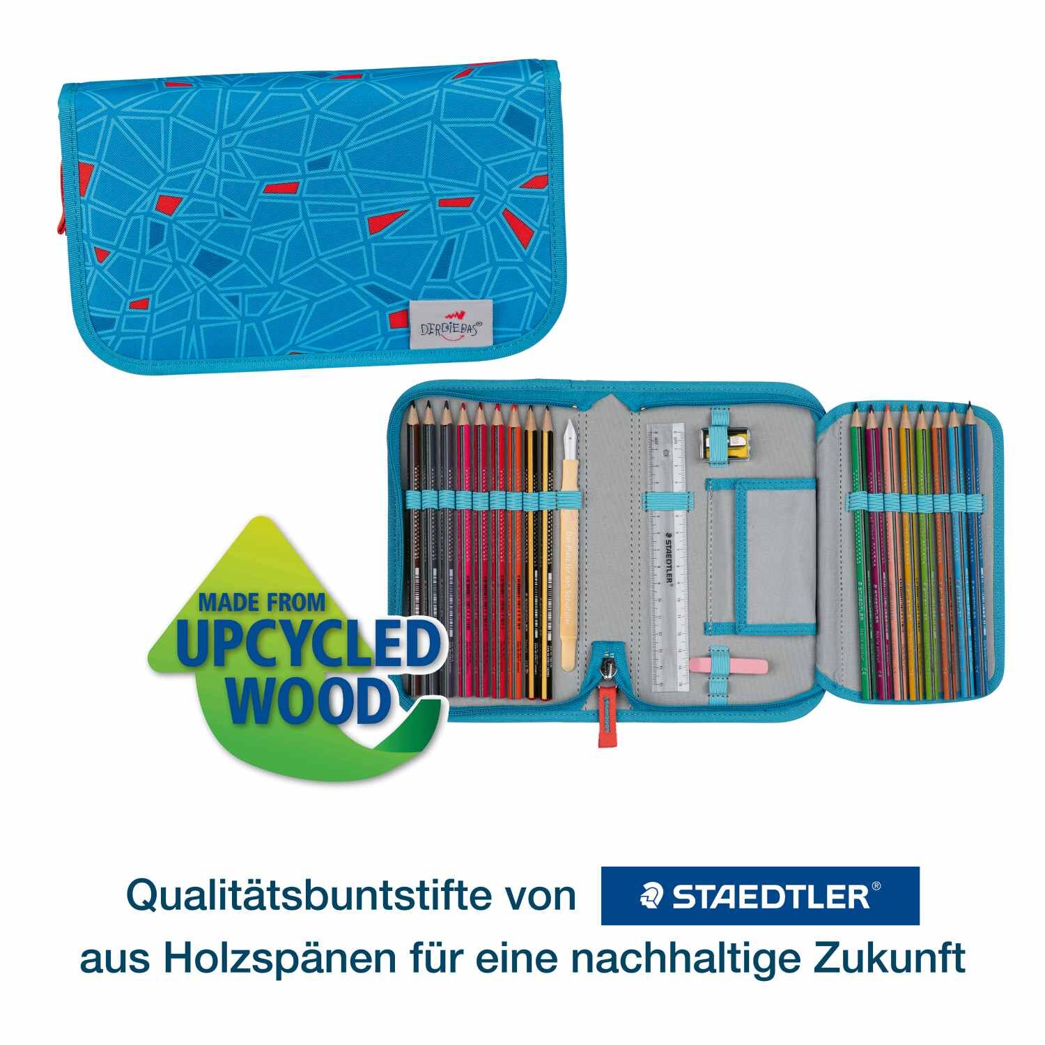 DerDieDas ErgoFlex Easy Superflash Blue Ice Schulranzenset 5-teilig