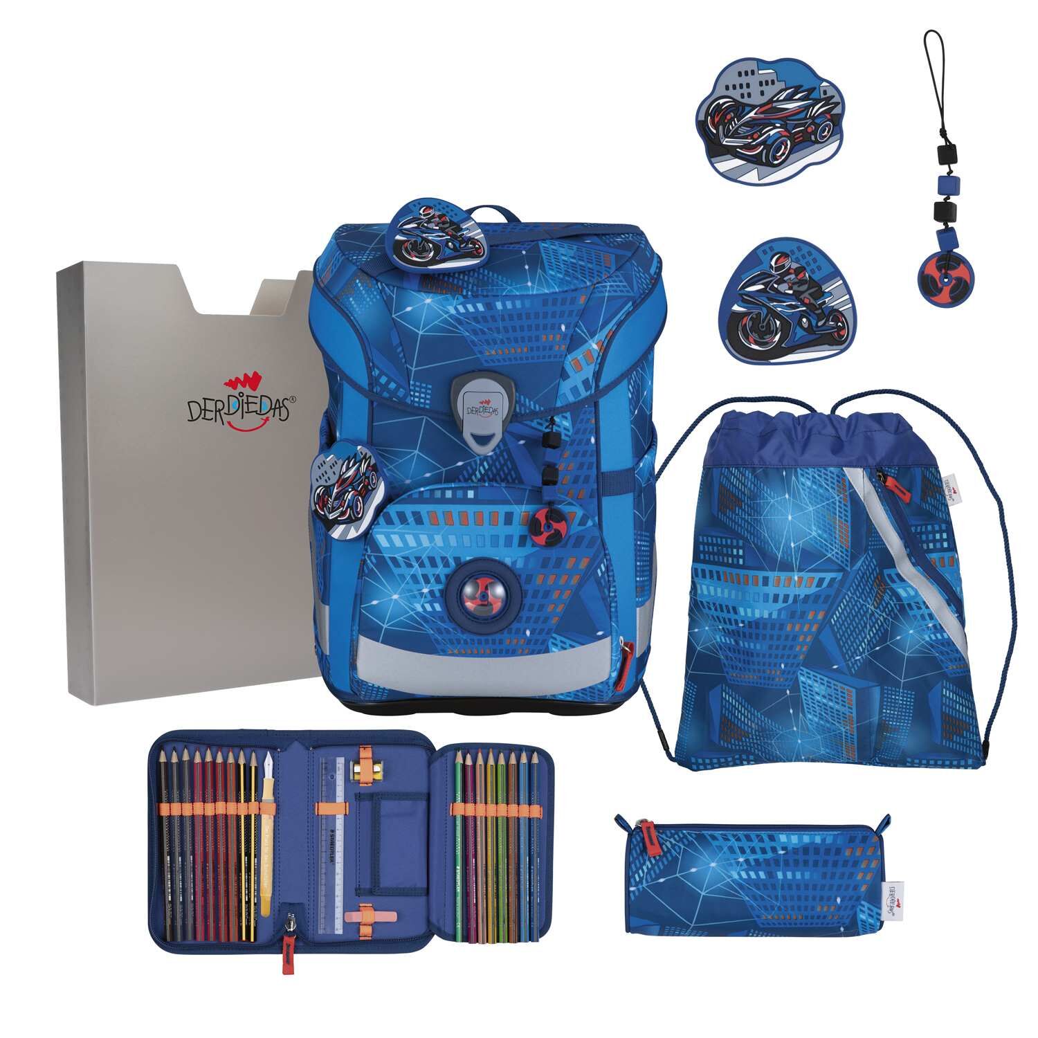 DerDieDas ErgoFlex Easy Turbo Speed Schulranzenset 5-teilig