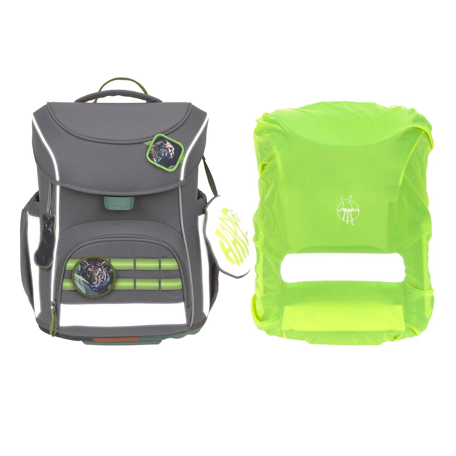 Lässig Schulranzen Set 7-teilig, Slim Unique anthracite