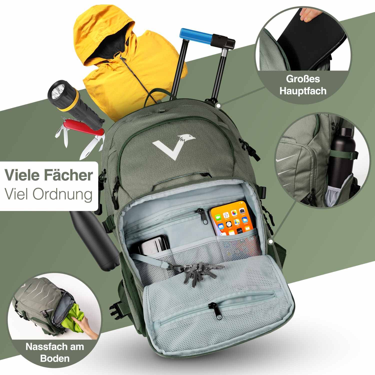 Valkental Explorer V22 Rucksack - Samt Grün