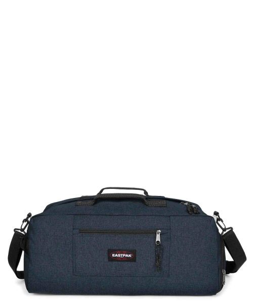 Blaue Sporttasche mit seitlichem Schuhfach und Eastpak Logo. Maße 25x53x24 cm. Volumen 36 Liter. 