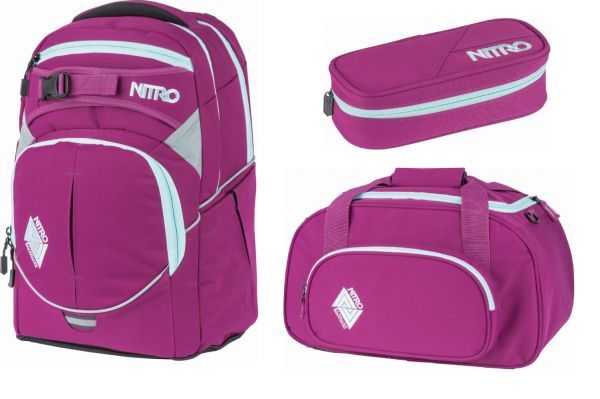 Nitro Schulrucksack SUPERHERO SET 3tlg. grateful pink